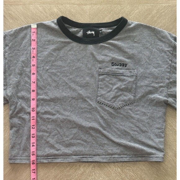 Stüssy Crop Top Size XS Black and White Streetwear Skate Grunge Surf - Picture 7 of 9